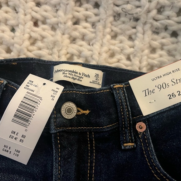 Abercrombie & Fitch Dark Indigo Straight Leg Jeans - Picture 3 of 3